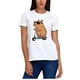thumbnail image 1 of Playera Blanca Camiseta Unisex Estampado Capibara Scooter, 1 of 7