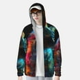 thumbnail image 2 of Gaeub Neon Spectrum Cat Portrait Men's and Women's UPF 50+ Long-Sleeved Sun Protection Clothing, Fishing Shirt Long Sleeve Zip-Medium, 2 of 7