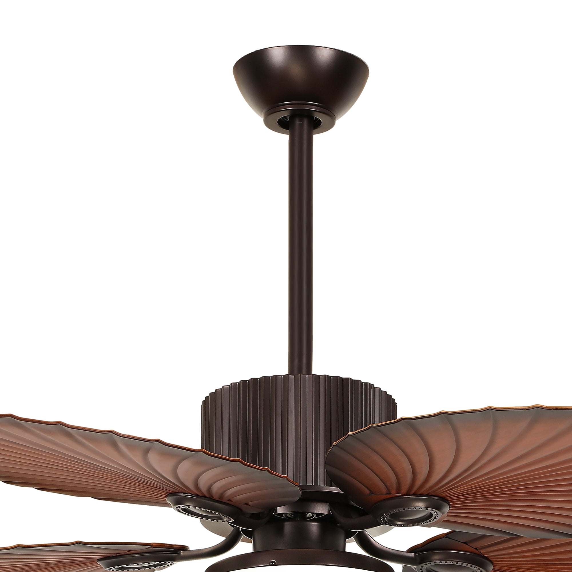 Uforic 52" Espresso 5-Blade Ceiling Fan with LED, remote control, 6-speed quiet DC motor, reversible, Walnut