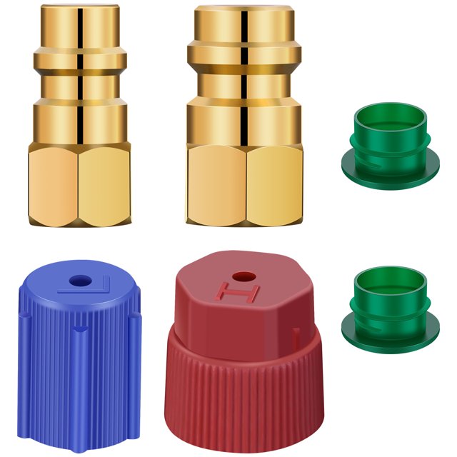 2 Pack R12 R22 à R134a Adaptateurs R12 à R134a Kit de Mise à Niveau avec Kit de Conversion de Montage Latéral Haut / Bas 1/4 Po SAE à 7/16 Po Non Adapté pour le Réfrigérant du Climatiseur de Voiture