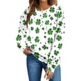 thumbnail image 4 of Craaazy Womens Loose St. Patricks Day Green Theme Leisure Irish Shamrock Crewneck Raglan Long Sleeve Pullover Tops Gifts, 4 of 6