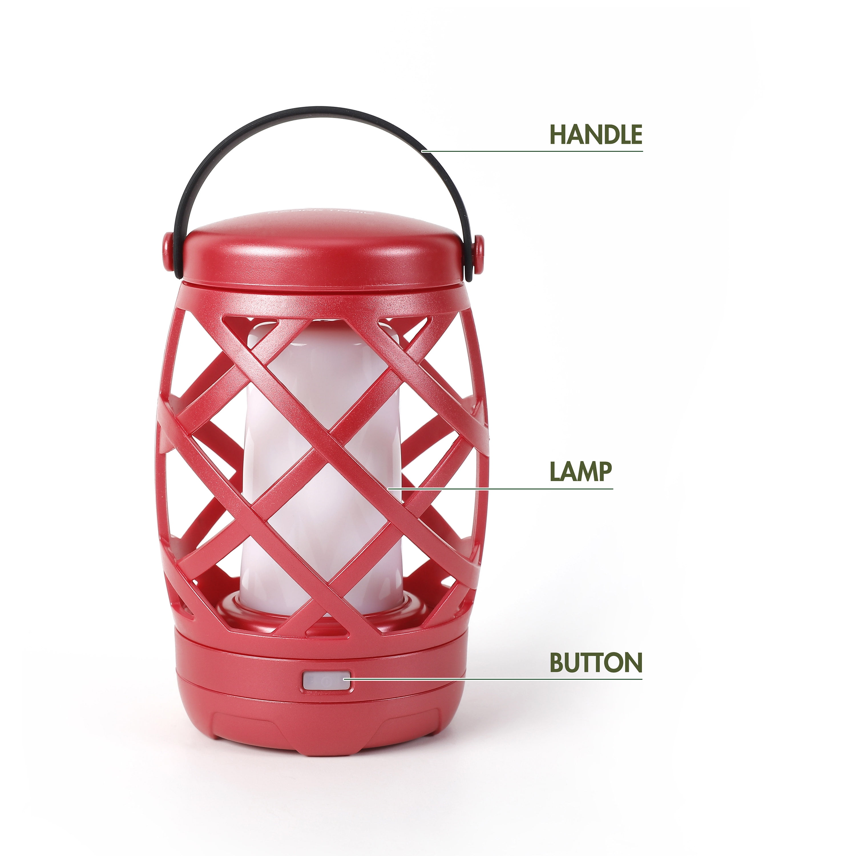 (3 pack) Ozark Trail Flame Light LED Lantern, 100 Lumen, 2 Pack, Red