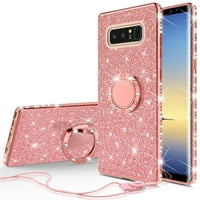 Glitter Cute Phone Case Girls with Kickstand Samsung Galaxy S7 Case Bling Diamond Rhinestone Bumper Protective Cover - Rose Gold