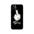 thumbnail image 1 of Funda de tpu negra para iphone 5 5s se 2020 6 6s 7 8 plus x 10 XR XS 11 12 13 mini pro MAX, cubierta trasera de dibujos animados, dedo medio Fivean unisex, 1 of 2