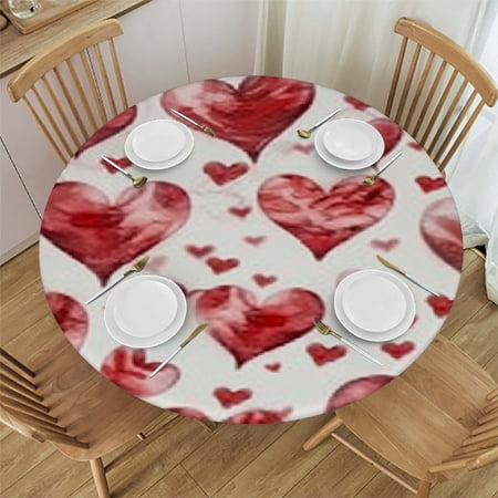 HAOXIT Red and Gold Decorative Table Cloths Polyester Fabric Table Cover for Party 46-50