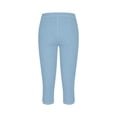 thumbnail image 5 of LIIPEE Womens Pants Casual Solid Color Cropped Slim-Leg Pull-On Chinos Ladies High Seamless Waistband Breathable Soft Daily Comfortable Cutout Denim Pants,L, 5 of 7