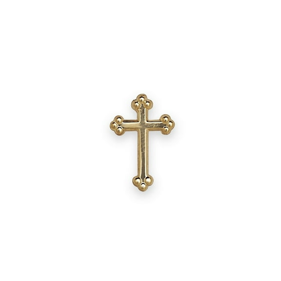 14k Yellow Gold Budded Religious Faith Cross Lapel Pin For Men (Yellow Gold) Brooches and Pin