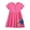 Pink, variant on Girls Dresses Casual Short Sleeve Dinosaur Pineapple Watermelon Print Kids Outfits