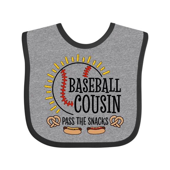 Inktastic Baseball Cousin Pass the Snacks Boys or Girls Baby Bib