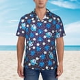 thumbnail image 3 of Fleur De Lis Mens Hawaiian Shirt Short Sleeve Casual Button Up Tropical Summer Beach Shirt, 3 of 9