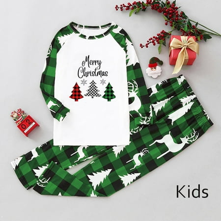 

Yrtoes Parent Child Warm Christmas Suit Printed Housewear Pajamas Two-piece Children s Suit christmas pajamas