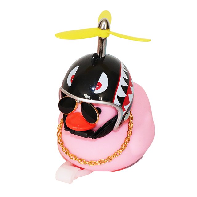 Adornos De Coche De Pato Rosa, Decoraciones Para Salpicadero De Coche, Gafas Geniales, Pato Con Casco De Hélice, Cadena Dorada qarigey OD016040-12