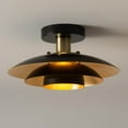 thumbnail image 6 of Rancho Mirage Flush Mount Ceiling Light Matte Black Gold Leaf Shade, 6 of 10