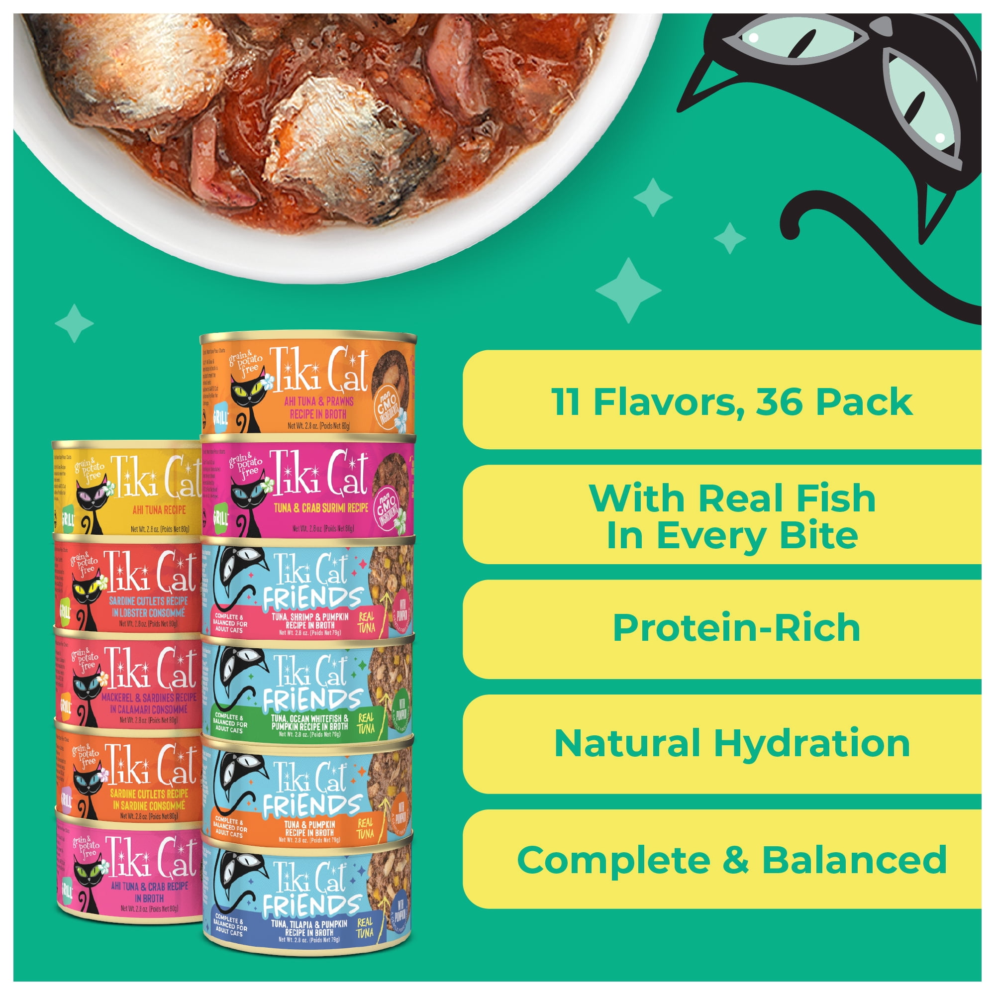 (2 pack) Tiki Cat Seafood Selects Wet Cat Food Mega Pack, 2.8 oz. Can (36 Count)