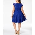 thumbnail image 2 of City Studio Womens Plus Lace Illusion Cocktail Dress, 2 of 2