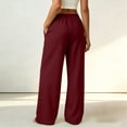 thumbnail image 5 of Resicozy Womens Wide Leg Sweatpants High Waisted Baggy Drawstring Joggers with Pockets Casual Lounge Wear Wine L, 5 of 5