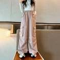 thumbnail image 6 of Girls Pants Casual Pants for Girls Multifunctional Cargo Trousers Elastic Waist Comfortable Blend Baggy Pants with Pockets for Outdoor Activities Kids 4-15 Years, 6 of 8