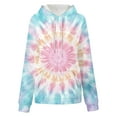 thumbnail image 6 of BiZtdJrK Trendy Sweatshirts for Women Tie Dye Long Sleeve Casual Hooded Sweatshirt Drawstring Regular Fit Hoodie Pullover with Kangaroo Pocket Light Blue XXL, 6 of 8