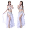 thumbnail image 2 of Vestido de gasa con hojas enrolladas y doble abertura en las orejas, vestido para danza del vientre, vestido de danza del vientre, vestido de danza del vientre con abertura alta, vestido de baile, 2 of 6