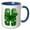 Blue/White, variant on 3drose, St Patricks Sweets Monogram Initial H, 11oz Two-tone Blue Mug