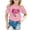 Pink, variant on Kid Girls Graphic Tee Shirt Short Sleeve Round Neck Casual Preppy Style Summer Tops