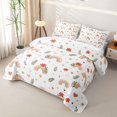 thumbnail image 3 of Manfei Boho Rainbow Quilt King, Floral Leaf Plant King Coverlet Set, White, 3pcs, 1 Bedspread and 2 Pillowcases, 3 of 7