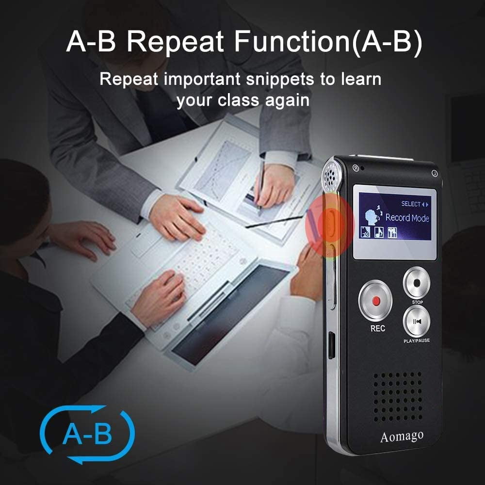 64GB Digital Voice Recorder Voice Activated Recorder for Lectures, Meetings, Interviews Aomago Audio Recorder Portable Tape Dictaphone with Playback, USB, MP3