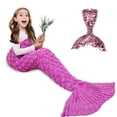 thumbnail image 1 of Manta de ganchillo AmyHomie con forma de cola de sirena para niños y adultos, 1 of 8