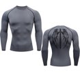 thumbnail image 1 of Anime Graphic Compression Shirts for Men Gym Workout Rash Guard Fitness Undershirts Base Layer Quick Dry Athletic Tshirt gray XXXL, 1 of 6