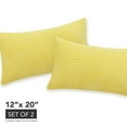 thumbnail image 4 of Deconovo Yellow Decorative Throw Pillow Covers for Kids'Room, Corduroy Cushion Covers with Corn Pattern, 12x20 inch, Mellow Yellow, Set of 2, 4 of 7