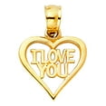 thumbnail image 2 of 14K Yellow Gold I Love You Heart Charm Pendant with 0.6mm Box Chain Necklace - 24", 2 of 6