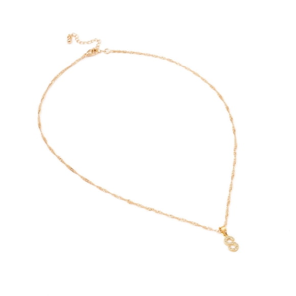 Dije inicial S Ametrinaa mini con Zirconia en Chapa de oro 18k y cadena
