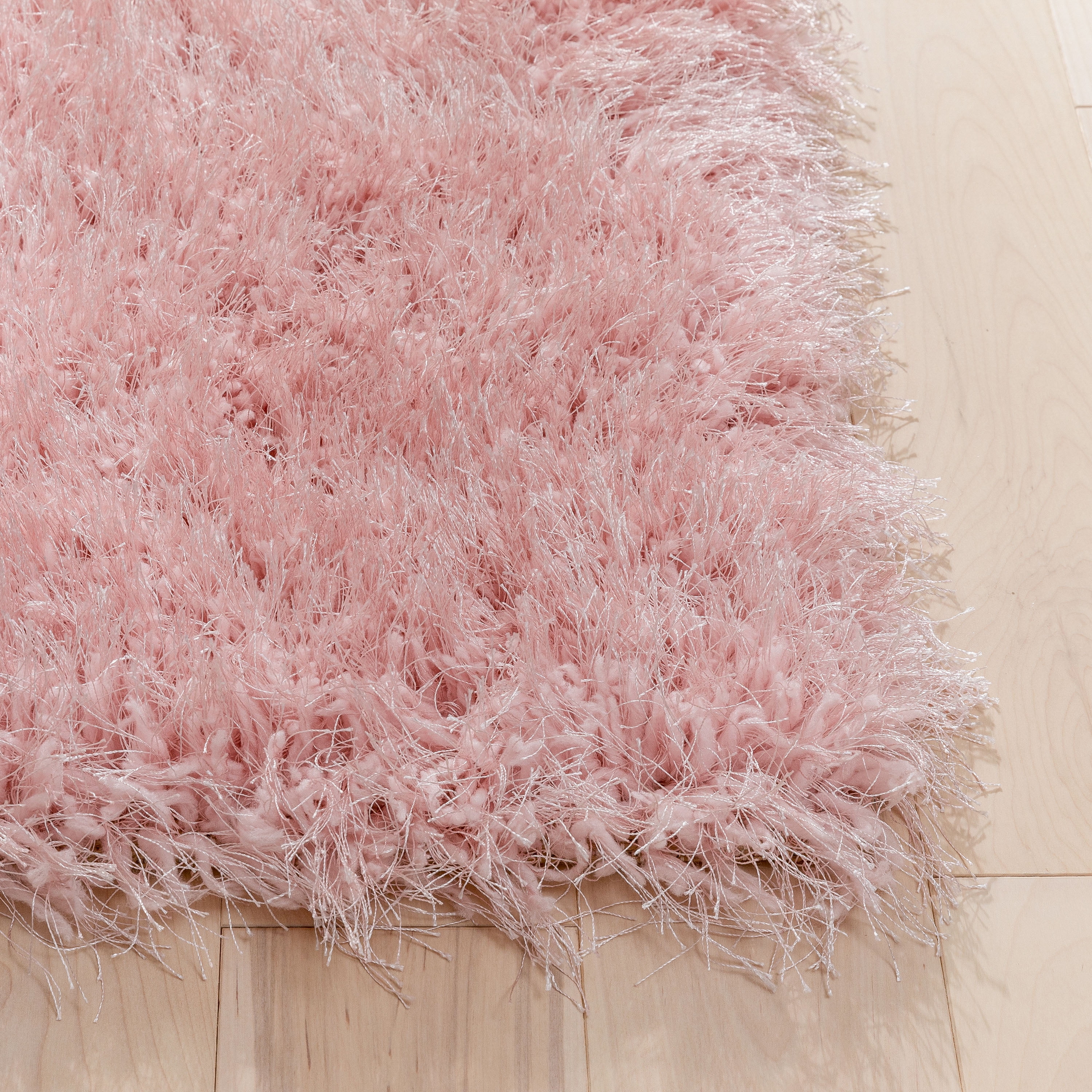 Well Woven Chie Blush Pink Kuki Collection Ultra Soft Two-Tone Long Floppy Pile Runner Rug 2x7 (2'3" x 7'3")
