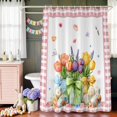 thumbnail image 5 of Shower Curtain for Bathroom Watercolor Easter Patterns Flowers Waterproof Bath Curtains Shower Curtains with Hooks,Pink White Plaid Bathroom Curtain Privacy Drapes for Bathtubs Toilet 72x72in, 5 of 9