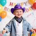 thumbnail image 2 of Caqnni Summer Sun Protection Wide Brim Hat Childrens Brown Trimmed Cowboy Hat Western Cowboy Hat Brown Cowboy Hat, 2 of 6