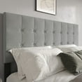 thumbnail image 2 of Home Design Ida King Upholstered Transitional Adjustable Headboard With Button Tufted For Adult, Grey, 2 of 8