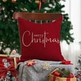 thumbnail image 2 of Christmas Pillow Covers Merry Christmas Throw Pillow Decorative Christmas Red Cotton Cloth Linen Cloth Pillow Cover Sofa Cover Decorative Rectangle Length 18X18 inches, 2 of 6