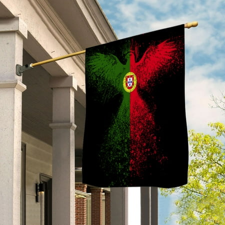 Portuguese Flag With Eagle Painting - Proud Portugal House Flag (29.5x39.5) Double-Sided Decorative Polyester Indoor/Outdoor Flag