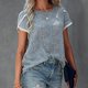 thumbnail image 5 of Blusa de Manga Corta Fiudx con Cuello Redondo y Manga de Encaje para Mujer a la Moda, 5 of 7