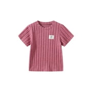 Jolyshlid Girls Summer Outfits 6 Pcs Tie-dye Heart Print Casual Short Sleeve Tee Tops and Dolphin Shorts Set Pink Grey Purple 9-10 Years