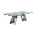 thumbnail image 3 of Clear Glass 9pc Dining Set with Silver Stainless Steel and 8 Chairs, 3 of 4