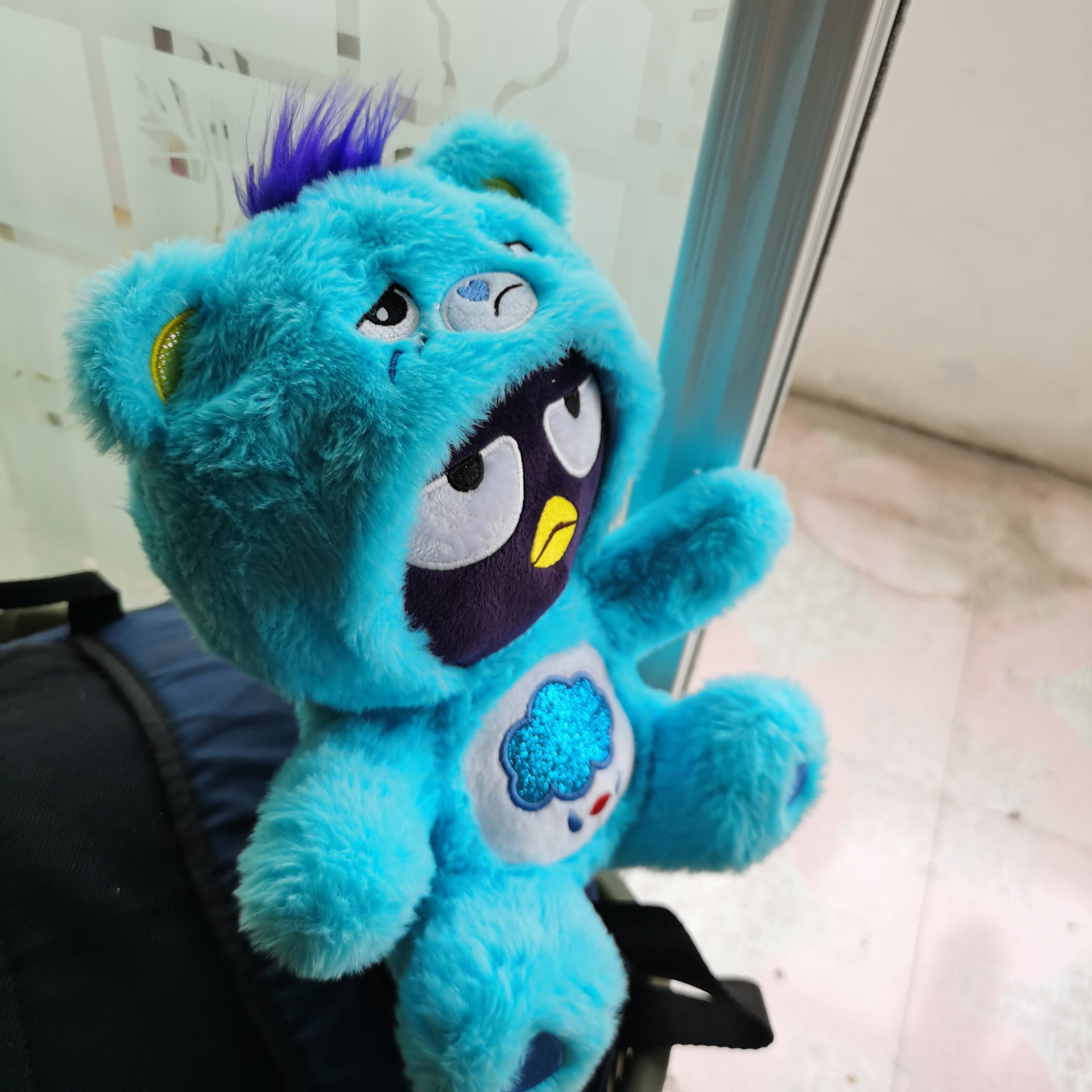Badtz-Maru Dressed As Grumpy Bear Plush Toy, Soft Stuffed Animal