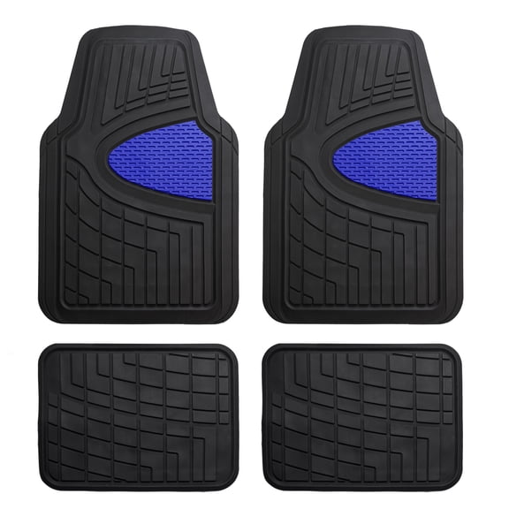 FH Group Premium Floor Mats Tall Channel Trimmable Rubber Mats - Full Set