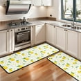 thumbnail image 3 of Kitchen Rugs Sets Of 2,Small Yellow Lemon Fruits GreenLeaves Pattern Anti Fatigue Kitchen Mat Rugs Non Slip Washable,Decorative Kitchen Floor Mats for Kitchen,Sink,Laundry,17"x47"+17"x47", 3 of 5