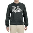 thumbnail image 2 of Wild Bobby,The Pugfather Funny Godfather Movie Logo Pug Parody, Father's Day, Unisex Crewneck Graphic Sweatshirt, Heather Black, X-Large, 2 of 3