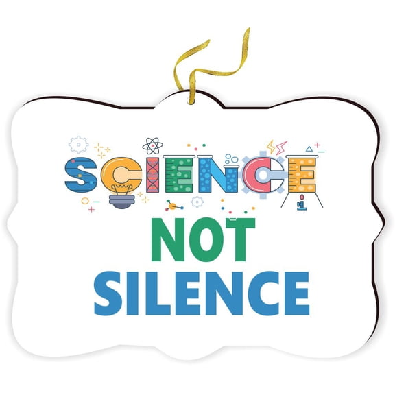 Artistic Donna - Science not Silence - for Car Interior Rear View Mirror Hanger Car Accessories Interior Decoration Hanging Ornament Fancy Christmas Tree Ornament for Christmas