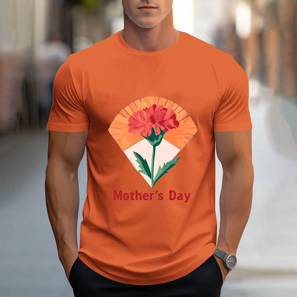 Tops para hombre, blusas y camisas de cuello redondo y manga corta para hombre, camisetas deportivas con estampados casuales para el Día de la Madre, blusas de cuello redondo y manga corta, blusas de