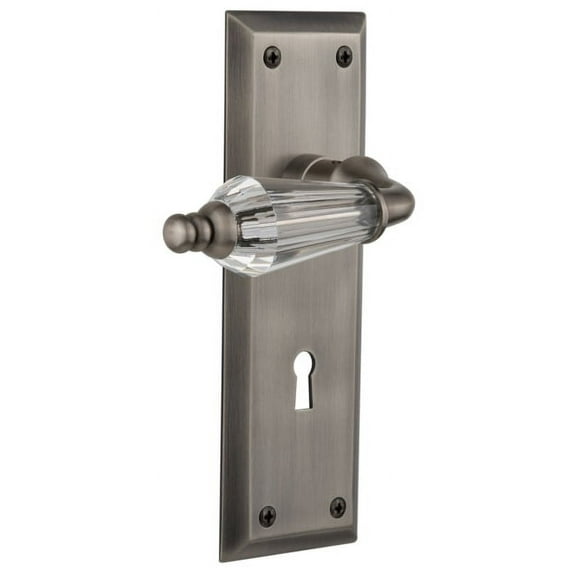 Nostalgic Warehouse Nykprl_Dp_Kh Parlor Solid Brass Dummy Lever Set - Grey