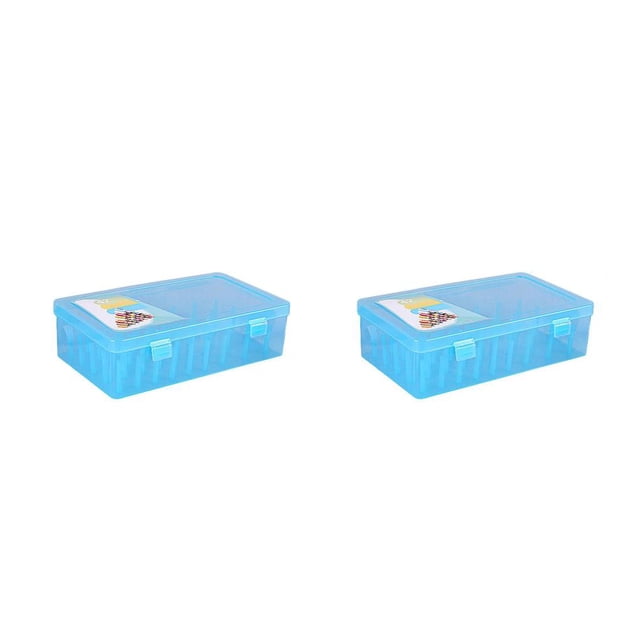 Caja de Hilo de Coser Advancent Almacenamiento Vacío 42 Carretes Azul 2piezas