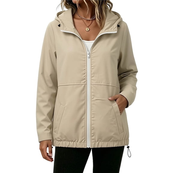 Luvrsol Windbreaker Jacket Women Waterproof Rain Coat Breathable Hooded Outdoor Hiking Raincoat S-2XL